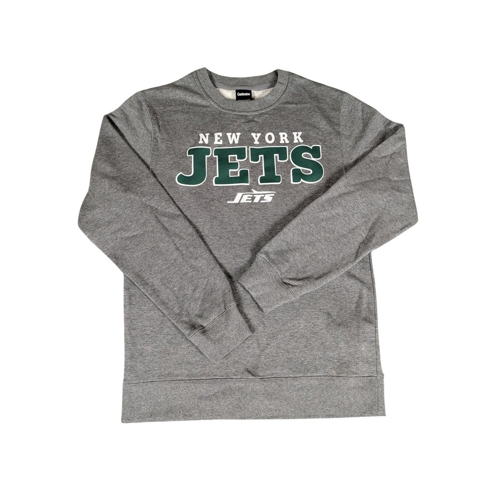 New York Jets Sweatshirt Crewneck Pullover Football NFL Mens Sport Gray Large