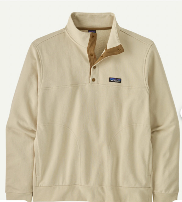NWT Patagonia Men’s Daily Snap-T Pullover in XL Pelican Beige/Brown accents $179