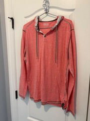 BKE Men’s Hoodie Long Sleeve Size L Coral Red