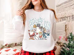 Snowman Christmas Sweatshirt Winter Holiday Apparel