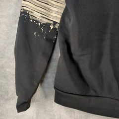 NWT $69 TAILORED REC Apocalypse Fleece Hoodie SMALL Pleated Sleeve Hand painted