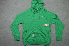LRG Hoodie Mens Small Green Full Zip Sweatshirt Logo Pockets Cotton NWT J063001