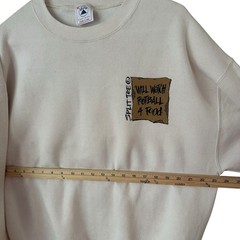VTG Will Watch Football For Food Sweatshirt Sz XL Split Tee 90s Graphic Crewneck