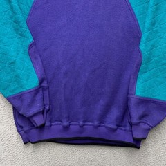 Fast Solar Fleece Sweater Mens M/L Purple Green Pullover High Neck Ski 80s 90s