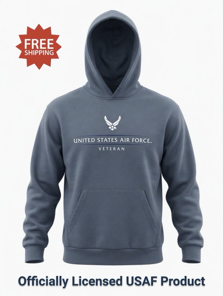 USAF “United States Air Force Veteran” Hoodie / Hooded Sweatshirt – Sz LARGE / L