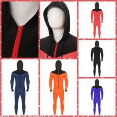 Men Hooded Pajamas Jumpsuit Sleepwear Bodysuit Mesh Nightwear Front Zipper Sexy