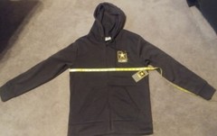 US ARMY OFFICIAL BLACK HOODIE MENS SMALL FULL ZIP + FRONT POCKETS BRAND NEW!