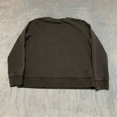 Banana Republic Sweatshirt Mens Medium Black Modern Logo Fleece Lined Ribbed Hem
