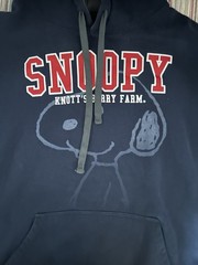 Peanuts Snoopy Knott’s Berry Farm Blue Fleece Pullover Hoodie Pockets 2XL
