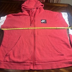 NIKE AIR MEN’S RED COLOR BLOCK FULL ZIP HOODIE XXL