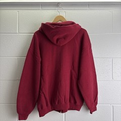 Vintage Russell Athletic full-zip fleece hoodie brick red colorway size XL