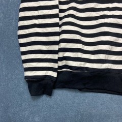 Goodfellow & Co Sweatshirt Mens XL White Black Striped Crew Neck Fleece Lined
