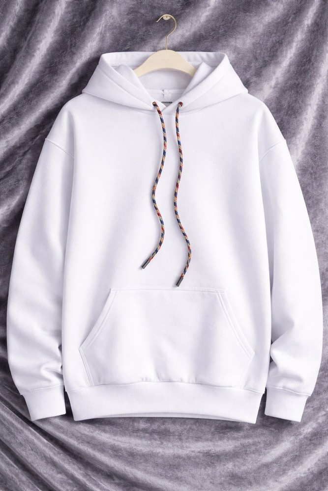 White Adults Pullover Hoodie Sweatshirt Red White and Blue Crystal Drawstring