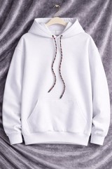 White Adults Pullover Hoodie Sweatshirt Red White and Blue Crystal Drawstring