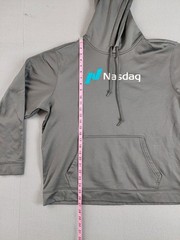 Sport Tek Men Sweatshirt XL Gray Hoodie 100% Polyester Pockets Logo Pullover