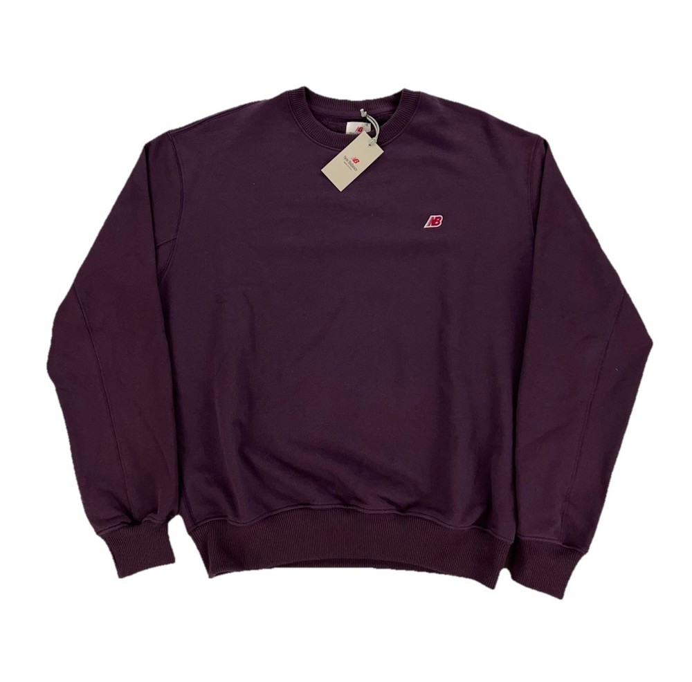 NEW New Balance Made In USA Core Mens Sweatshirt Plum Purple MT43541-PLN MISUA