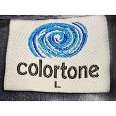 Colortone Black White Tie Dye Hoodie Sweatshirt Large Distressed Cloud Wash *