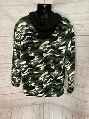 New Feeling Men’s Hoodie Full Zip Camo Green-White-Brown Size L
