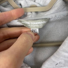 Maybe Tomorrow Full Zip Hoodie Light Heather Gray 2XL athletic athleisure Cotton