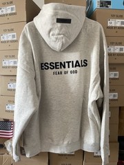 Fear of God Essentials Pullover Hoodie Sweater Light Oatmeal ‘Stretch Limo’ XL