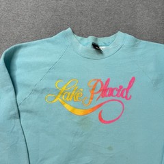 Vintage Screen Stars Best Sweatshirt Mens Large Large Blue Fleece Lake Placid