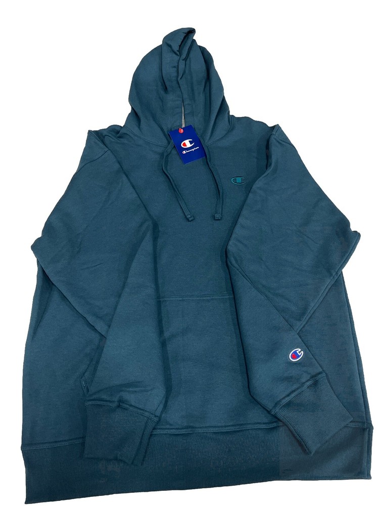 Champion Powerblend Fleece Hoodie, Size Medium, Metallic Tea