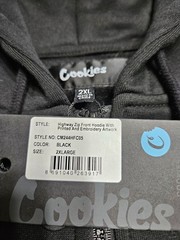 Cookies Highway Full Zip Hoodie Black 2XL NWT Graphic Streetwear CM244HFC05