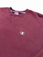 Champion Men’s XL Burgundy Crewneck Pullover Sweatshirt Logo Solid Long Sleeve