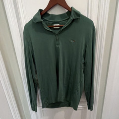 Greg Norman Men’s Green 1/4 Zip Cotton Knit Collared Sweatshirt Long Sleeve M