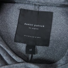 Daniel Patrick Hoodie Men XL Grey French Terry Microfiber Oversized Sweater Hood