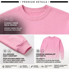 Mens Plain Crewneck Sweatshirt 3 Pack Bulk Lot Solid Pullovers S-3XL