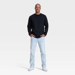 Men Every Wear Fleece Crewneck Sweatshirt – Goodfellow & Co Black L