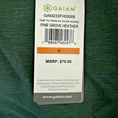 GAIAM NWT Mens M Time to Train LS 1/4 Zip Hoodie Pine Grove Heather Green NWT$70