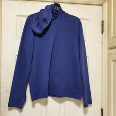John Varvatos Hoodie Mens Medium Blue Jumper Minimalist Sweater Leisure Active