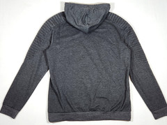 Coofandy Men’s Athletic Pleated Biker-Style Sleeves Grey Pullover Hoodie – L
