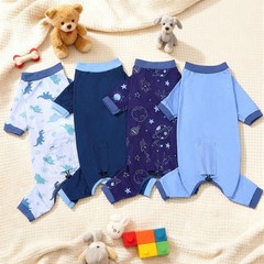 4 Pack Dog Pajamas Pet Costumes Dog Jammies Bodysuits Sweatshirt Adjustable Brea
