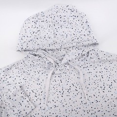 Burlebo Speckled Performance Hoodie White Long Sleeve Mens Large