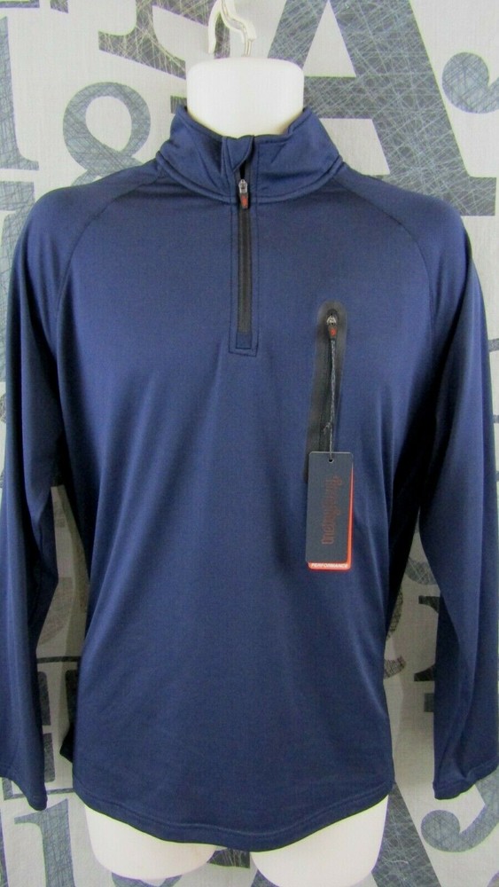 New One Day Away Lightweight 1/4 Zip Pullover Jacket Men M Navy Blue Stretch $79