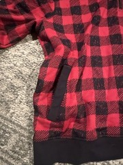 LL Bean Men’s XXL Traditional Fit 1/4 Zip Deep Red Check Sweatshirt