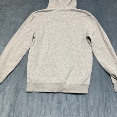 H&M Hoodie Mens Small Heather Gray Cotton Fleece Lined Relaxed Fit Wrapover Hood