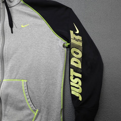 Nike Just Do It Therma Fit Hoodie Sweatshirt Men XL Full Zip Gray Fleece Workout
