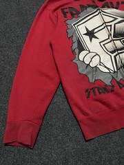 Vintage Famous Stars And Straps RARE Mens Graphic Hoodie Size M Red Full Zip Y2K