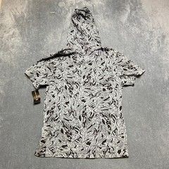 I.N.C International Concepts Hoodie Mens Small Black Gray Geometric Short Sleeve