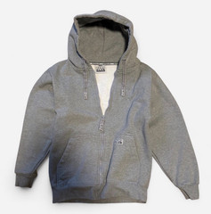 Pro Club Men’s Gray Cotton Full Zip Hooded Hoodie w/ Pockets Size S