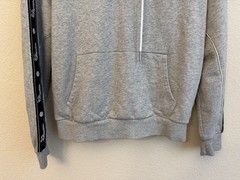GXG X PoPaganda Men’s Sweat Shirt Sz S Gray Hooded Kangaroo Pockets Patches