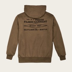 Filson Prospector Embroidered Hoodie Dark Tan Brown Diamond Mens S NWT