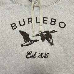 BURLEBO Fleece Hoodie Sweatshirt Mallard Ducks Men Size XL Midweight Beige
