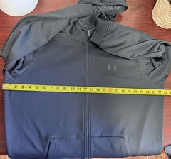 Black Under Armour Full Zip Up Hoodie Sz XL, Front Pockets, Hood String