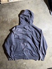 Y2K 22000S SUN FADED THERMAL FULL ZIP HOODIE PURPLE WASH BOXY FIT SIZE LARGE