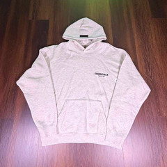 NWT Fear of God ESSENTIALS Hoodie Light Heather Oatmeal Grey Size XL –
